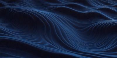 The primary subject of the image is a blue, swirling, and wavy pattern. The setting is a dark blue background, which creates a contrasting and dramatic effect. The visual style is a combination of digital art and illustration, as the swirls and waves are intricately designed and detailed. The colors and mood of the image are predominantly dark and moody, with the blue hues adding a sense of depth and intensity to the scene.