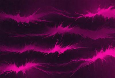 The primary subject of the image is a purple background with a pattern of pink and purple streaks. The setting is a dark room, and the visual style appears to be a digital art or illustration. The dominant colors and overall atmosphere are a mix of pink and purple, creating a vibrant and energetic mood.