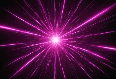 The primary subject of the image is a bright pink light, which appears to be a neon light or a light source. The light is surrounded by a purple background, creating a visually striking scene. The visual style of the image is a close-up of the light source, emphasizing its brightness and color. The colors and mood of the image are predominantly pink and purple, giving it a vibrant and energetic atmosphere.