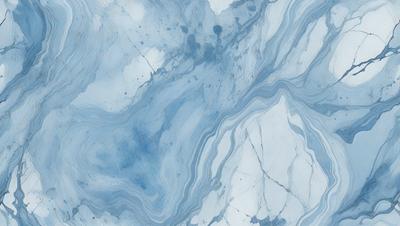 The primary subject of the image is a marble-like surface with a blue and white color scheme. The setting is a bathroom, as indicated by the presence of a sink. The visual style is a combination of a photo and digital art, creating a unique and artistic representation of the marble surface. The colors and mood of the image are calming and serene, with the blue and white tones evoking a sense of tranquility and elegance.