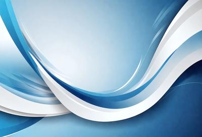The primary subject of the image is a blue and white wave pattern. The setting is a blue background, and the visual style appears to be a digital art or illustration. The dominant colors are blue and white, creating a calm and soothing atmosphere.