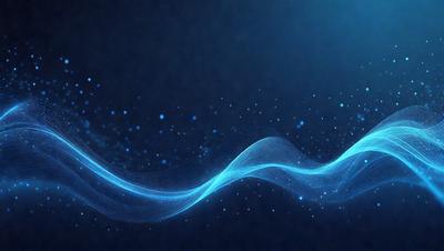The primary subject of the image is a blue wave, which is the main object, scene, or focus of the image. The setting or background is a dark blue sky, and the visual style is digital art. The dominant colors and overall atmosphere are dark and moody, with the blue wave being the most prominent feature in the scene.