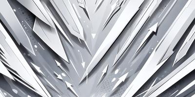 The primary subject of the image is a white, abstract design featuring multiple arrows and lines. The setting is a white background, which provides a clean and minimalist appearance. The visual style is a combination of digital art and illustration, creating a unique and modern look. The colors and mood of the image are predominantly white, giving it a clean and contemporary feel.