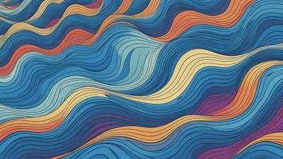 The primary subject of the image is a blue and orange water-like pattern, which appears to be a digital art or illustration. The setting is a blue and orange ocean, with the water-like pattern as the main focus. The visual style is a combination of digital art and illustration, creating a unique and vibrant atmosphere. The dominant colors are blue and orange, which contribute to the overall mood of the image.
