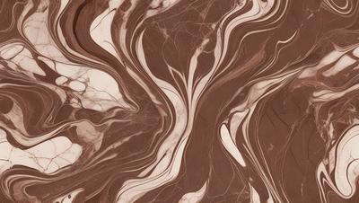 The primary subject of the image is a marbled pattern, which is the main object, scene, or focus of the image. The setting or background features a brown and white marbled surface, which adds to the visual style of the image. The colors and mood of the image are predominantly brown and white, creating a sense of elegance and sophistication.