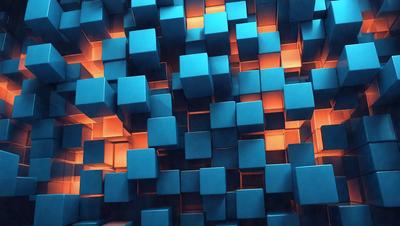 The primary subject of the image is a blue and orange patterned wall. The setting is a room with a blue and orange patterned wall, which creates a unique and visually striking environment. The visual style of the image is a digital art or illustration, as it features a complex and intricate pattern. The dominant colors in the image are blue and orange, which contribute to a vibrant and lively atmosphere.