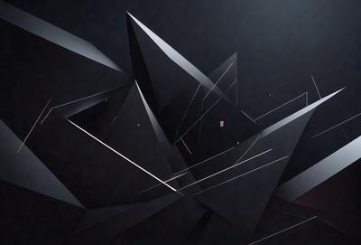 The primary subject of the image is a black and white geometric pattern, which appears to be a digital art or illustration. The setting is a dark background, which contrasts with the pattern. The visual style is modern and minimalistic, with the focus on the intricate design of the pattern. The colors and mood of the image are predominantly dark and moody, with the contrasting white lines of the pattern providing a sense of depth and complexity.