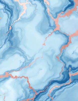 The primary subject of the image is a blue and white marbled wall. The setting is a room with a blue and white marbled wall as the main focus. The visual style is a digital art, illustration, or drawing, showcasing the intricate patterns and textures of the marbled wall. The dominant colors are blue and white, creating a calm and serene atmosphere.