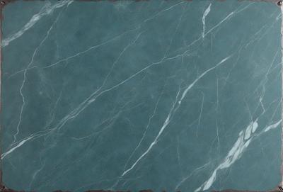 The primary subject of the image is a marble-like surface with a blue tint. The setting is a room with a blue wall, and the visual style is a close-up of the marble-like surface. The colors and mood of the image are predominantly blue, creating a calm and serene atmosphere.
