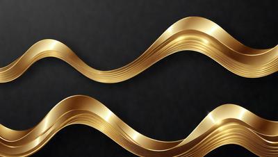 The primary subject of the image is a gold metal piece, which appears to be a decorative or artistic piece. The setting is a dark background, which contrasts with the gold piece. The visual style is a close-up of the gold piece, showcasing its intricate design. The colors and mood of the image are predominantly dark, with the gold piece being the main source of light and visual interest.