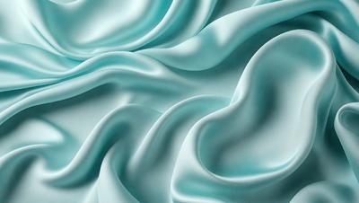 The primary subject of the image is a close-up of a blue fabric, possibly a piece of silk or a similar material. The setting is a blue background, which complements the blue fabric. The visual style appears to be a close-up of the fabric, showcasing its texture and details. The colors and mood of the image are predominantly blue, creating a calm and serene atmosphere.