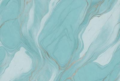 The primary subject of the image is a blue marble tile with a patterned design. The setting is a bathroom, as indicated by the presence of the marble tile. The visual style is a close-up of the tile, showcasing its intricate pattern. The dominant colors are blue and white, creating a calm and soothing atmosphere.