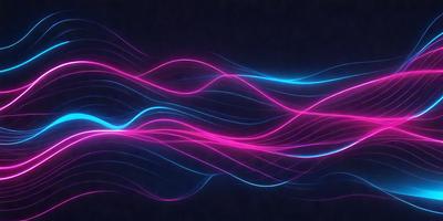 The primary subject of the image is a pink and blue neon light, which is the main focus of the image. The setting is a dark background, which contrasts with the bright colors of the neon light. The visual style is a digital art or illustration, as the light appears to be a digital creation. The colors and mood of the image are vibrant and energetic, with the pink and blue neon light creating a lively atmosphere.