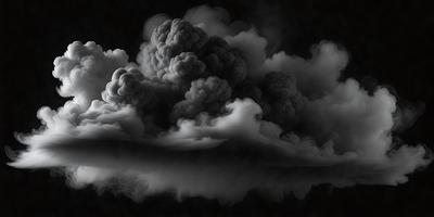 The primary subject of the image is a cloud, which is the main object, scene, or focus of the image. The setting/background features a dark sky, which adds to the overall atmosphere. The visual style of the image is a black and white photo, giving it a classic and timeless appearance. The colors and mood of the image are predominantly dark and moody, with the cloud looming over the viewer, creating a sense of mystery and intrigue.
