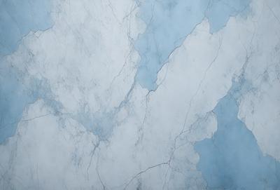 The primary subject of the image is a marble wall with a blue tint. The setting is a room with a blue-tinted marble wall, which serves as the background. The visual style is a close-up of the marble wall, showcasing its texture and details. The colors and mood of the image are predominantly blue, creating a calm and serene atmosphere.