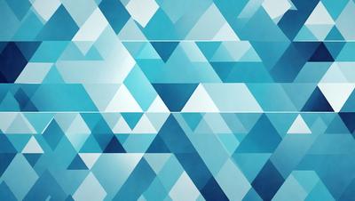 The primary subject of the image is a blue and white geometric pattern. The setting is a blue background, and the visual style appears to be a digital art or illustration. The dominant colors are blue and white, creating a calm and soothing atmosphere.