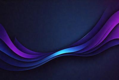 The primary subject of the image is a blue and purple wave, which is the main object, scene, or focus of the image. The setting or background is a dark blue surface, which creates a contrasting and dramatic atmosphere. The visual style of the image is digital art, as it is a digital representation of a wave. The dominant colors of the image are blue and purple, which contribute to the overall mood of the artwork.