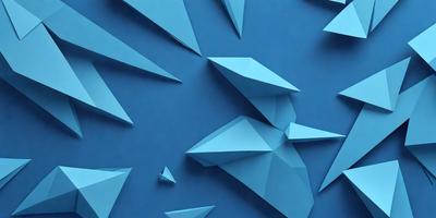 The primary subject of the image is a blue wall with a pattern of triangular shapes. The setting is a blue background, and the visual style appears to be a digital art or illustration. The dominant colors are blue and white, creating a calm and soothing atmosphere.