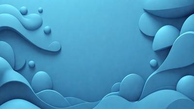 The primary subject of the image is a blue background with a few white clouds. The setting is a blue sky, and the visual style is digital art. The dominant colors are blue and white, creating a calm and serene atmosphere.