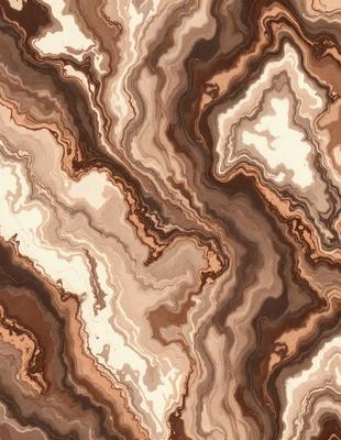 The primary subject of the image is a marble-like pattern, which is the main focus of the image. The setting is a rocky surface, possibly a marble or stone wall. The visual style is a combination of a photo and a digital art, illustration, or drawing. The colors and mood of the image are predominantly brown and earthy tones, giving it a natural and textured appearance.