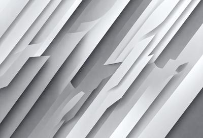 The primary subject of the image is a large, abstract, and intricate pattern made up of various shapes and lines. The setting is a white background, which provides a clean and minimalist appearance. The visual style is a combination of digital art and illustration, creating a unique and eye-catching design. The dominant colors in the image are shades of gray, which contribute to a modern and sophisticated mood.