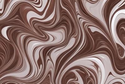 The primary subject of the image is a close-up of a chocolate-colored patterned wallpaper. The setting is a room with a wall covered in the patterned wallpaper. The visual style is a close-up of the wallpaper, showcasing its intricate design. The colors and mood of the image are predominantly brown and earthy tones, creating a warm and cozy atmosphere.