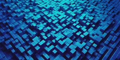 The primary subject of the image is a blue, three-dimensional grid pattern. The setting is a blue background, which creates a visually striking contrast with the grid pattern. The visual style is a digital art or illustration, as the grid pattern is created using a computer or digital tools. The colors and mood of the image are predominantly blue, giving it a calm and serene atmosphere.