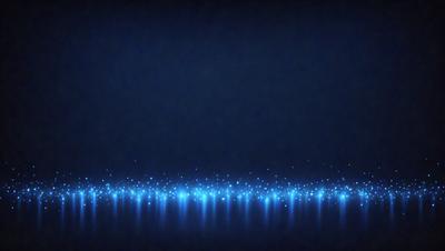 The primary subject of the image is a blue background with a pattern of blue lights. The setting is a dark room, and the visual style appears to be a digital art or illustration. The dominant colors are blue, and the overall atmosphere is calm and serene.