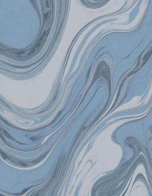 The primary subject of the image is a blue and white swirling pattern, which appears to be a painting or a digital artwork. The setting is a blue background, and the visual style suggests that it is a digital artwork. The dominant colors are blue and white, creating a calm and soothing atmosphere.