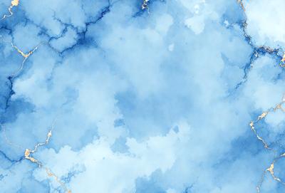The primary subject of the image is a blue sky with clouds. The setting is a cloudy sky, and the visual style is a photo. The dominant colors are blue and white, creating a calm and serene atmosphere.