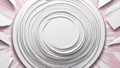 The primary subject of the image is a white plate with a circular design on it. The plate is placed on a table, which serves as the setting. The visual style of the image is a close-up of the plate, showcasing its details. The colors and mood of the image are predominantly white, giving it a clean and minimalist appearance.