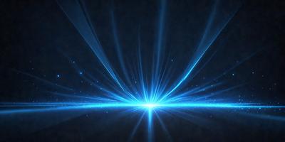 The primary subject of the image is a bright blue light, which appears to be a light source or a lightning bolt. The light is surrounded by a dark background, creating a striking contrast. The visual style of the image is digital art, as it has a clean and modern appearance. The dominant colors in the image are blue and black, giving it a bold and striking mood.