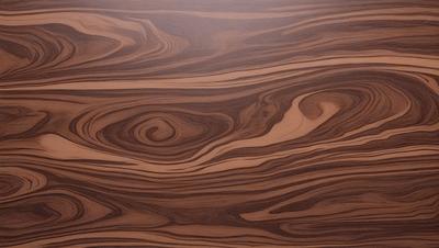 The primary subject of the image is a wooden surface with a swirling pattern. The setting is a room with a wooden floor, and the visual style is a close-up of the wooden surface. The colors and mood of the image are warm and natural, with the wooden surface being the main focus.