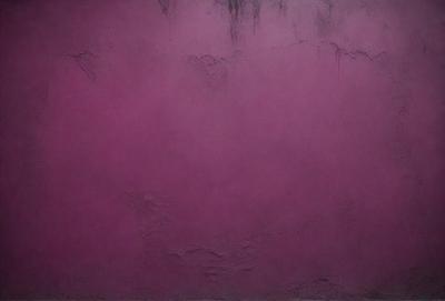 The primary subject of the image is a purple wall with a rough texture. The setting is a room with a purple wall, and the visual style is a close-up of the wall. The dominant colors are purple and pink, creating a calm and soothing atmosphere.