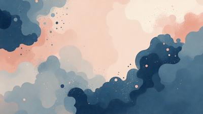 The primary subject of the image is a painting of a cloudy sky. The setting is a pink and blue background, which adds a sense of depth and contrast to the painting. The visual style is a combination of digital art and illustration, creating a unique and artistic representation of the cloudy sky. The colors and mood of the painting are predominantly pink and blue, giving it a calm and serene atmosphere.