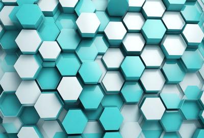 The primary subject of the image is a blue and white patterned wallpaper. The setting is a white wall, and the visual style is a close-up of the pattern. The dominant colors are blue and white, creating a clean and modern atmosphere.