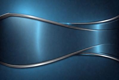 The primary subject of the image is a blue, curved surface that resembles a car. The setting is a blue background, and the visual style appears to be a digital art or illustration. The dominant colors are blue and silver, creating a sleek and modern atmosphere.