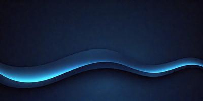The primary subject of the image is a blue wave, which is the main focus of the scene. The setting is a dark blue background, creating a contrasting and dramatic effect. The visual style is a digital art or illustration, as the wave appears to be a digital creation. The colors and mood of the image are predominantly dark and moody, with the blue wave being the most prominent and eye-catching element.