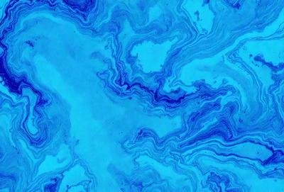 The primary subject of the image is a blue and white swirling pattern, which appears to be a digital art or illustration. The setting is a blue background, and the visual style is a combination of digital art and illustration. The dominant colors are blue and white, creating a calming and soothing atmosphere.