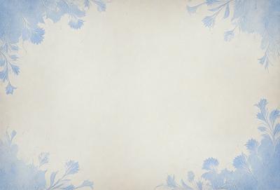 The primary subject of the image is a white paper with a blue floral pattern. The setting is a table, and the visual style is a patterned paper. The colors and mood are predominantly blue and white, creating a calm and serene atmosphere.