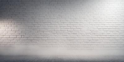 The primary subject of the image is a white brick wall. The setting is a room with a white brick wall, and the visual style is a photo. The dominant colors are white and gray, creating a clean and minimalist atmosphere.