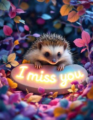 Primary subject: A hedgehog sitting on a heart-shaped sign.

Setting/background: The hedgehog is sitting on a heart-shaped sign with a pink background.

Visual style: The image is a digital artwork.

Colors and mood: The colors are predominantly pink, and the overall atmosphere is warm and affectionate.