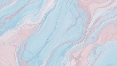 The primary subject of the image is a blue and white marbled wallpaper with a swirling pattern. The setting is a room with a blue and white color scheme. The visual style is a close-up of the wallpaper, showcasing its intricate design. The dominant colors are blue and white, creating a calm and soothing atmosphere.