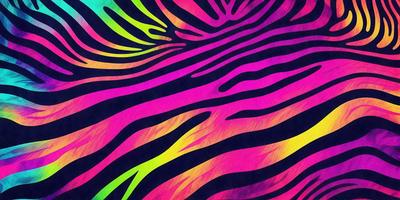 The primary subject of the image is a colorful zebra pattern. The setting is a colorful background, which adds to the vibrant and lively atmosphere of the scene. The visual style is a combination of digital art and illustration, creating a unique and eye-catching design. The dominant colors in the image are yellow, pink, and blue, which contribute to the overall cheerful and energetic mood of the scene.