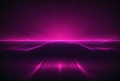 The primary subject of the image is a purple light, which appears to be a neon light or a lightning bolt. The setting is a dark background, which contrasts with the bright purple light. The visual style of the image is a close-up of the purple light, emphasizing its shape and color. The colors and mood of the image are predominantly purple, creating a striking and dramatic atmosphere.