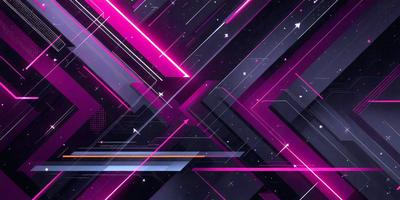 The primary subject of the image is a colorful, geometric pattern with a pink and purple color scheme. The setting is a black background, which contrasts with the vibrant colors of the pattern. The visual style appears to be a digital art or illustration, as the pattern is intricate and detailed. The overall atmosphere is lively and energetic, with the bold colors and unique design elements creating a striking and eye-catching image.
