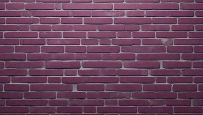The primary subject of the image is a purple brick wall. The setting is a brick wall, and the visual style is a photo. The dominant colors are purple and pink, creating a warm and inviting atmosphere.