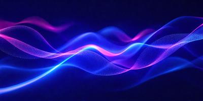 The primary subject of the image is a blue and pink wave pattern. The setting is a dark background, which contrasts with the vibrant colors of the wave pattern. The visual style is a digital art or illustration, as the wave pattern appears to be a digital creation. The dominant colors are blue and pink, creating a lively and energetic atmosphere.