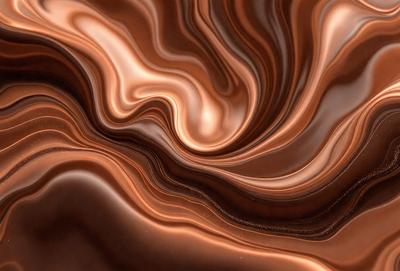 The primary subject of the image is a close-up of a brown, swirling pattern. The setting is a brown surface, possibly a wall or a piece of art. The visual style appears to be a combination of a photo and a digital art or illustration, as the swirling pattern is intricate and detailed. The colors and mood of the image are warm and inviting, with the brown hues creating a sense of depth and texture.