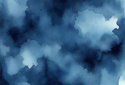 The primary subject of the image is a blue cloudy sky. The setting is a cloudy blue sky with a few white clouds. The visual style is a digital art or illustration, creating a vibrant and dynamic atmosphere. The dominant colors are blue and white, with the blue sky and white clouds creating a sense of depth and movement.